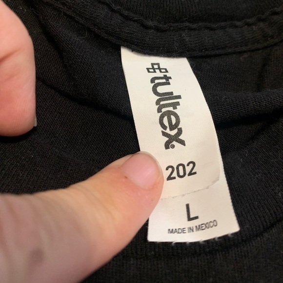 Black Tutex T-Shirt with Garage-Themed Logo - Men's/Unisex Large - Picture 5 of 6